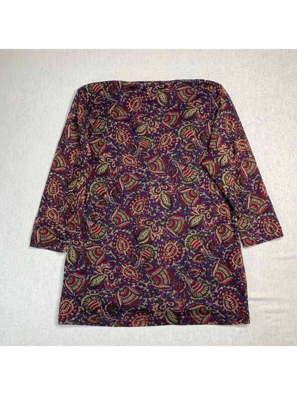 Chaps Denim Women's 1X Purple Paisley Print Polyester Top